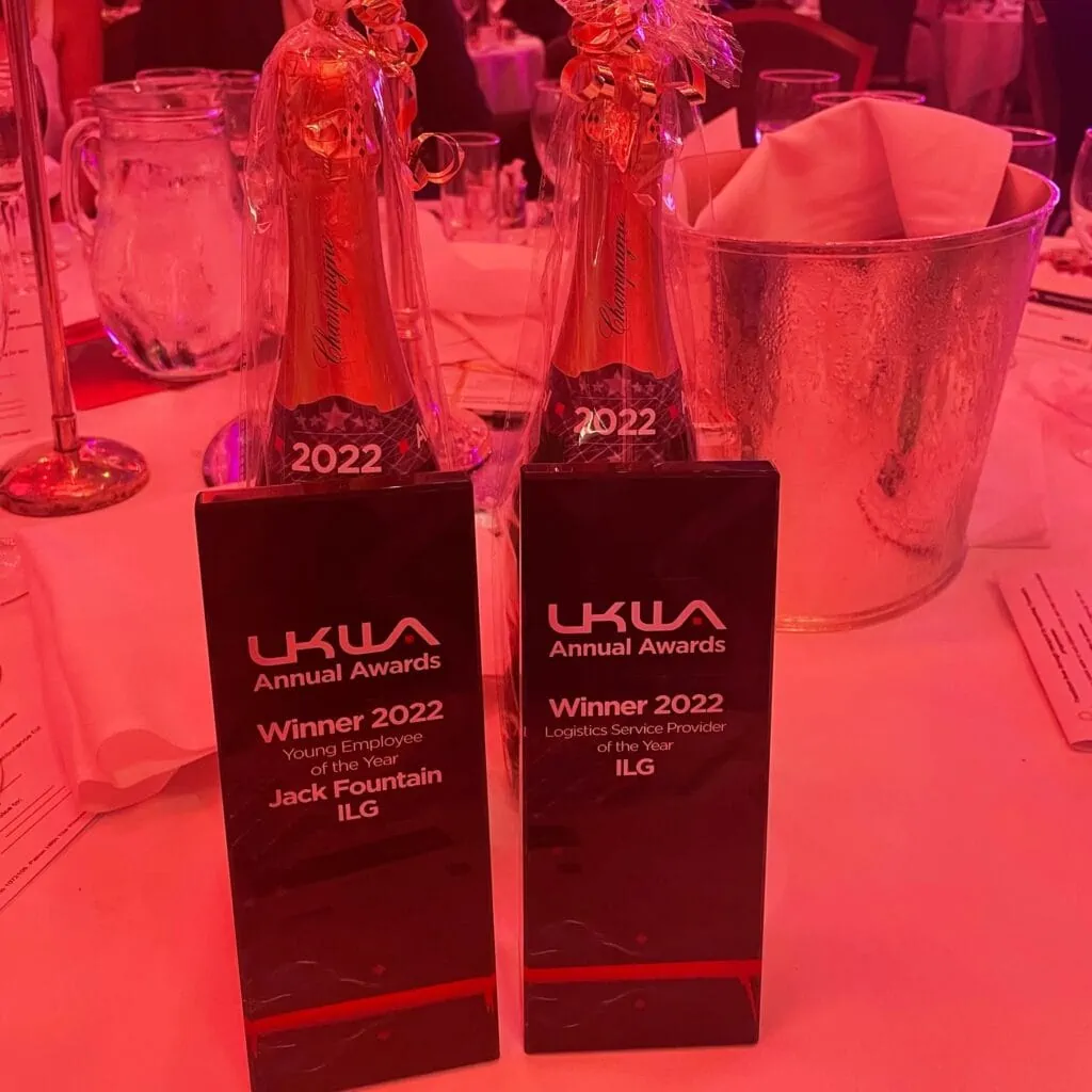 UKWA awards on a table