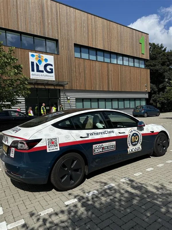 car branded in UKWA branding outside Salfords warehouse